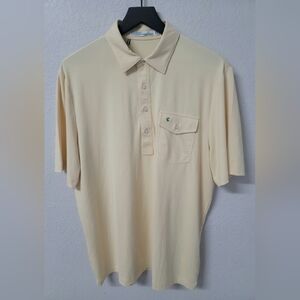 Criquet Light Yellow Performance Pocket Polo Men's Large Very Good Condition